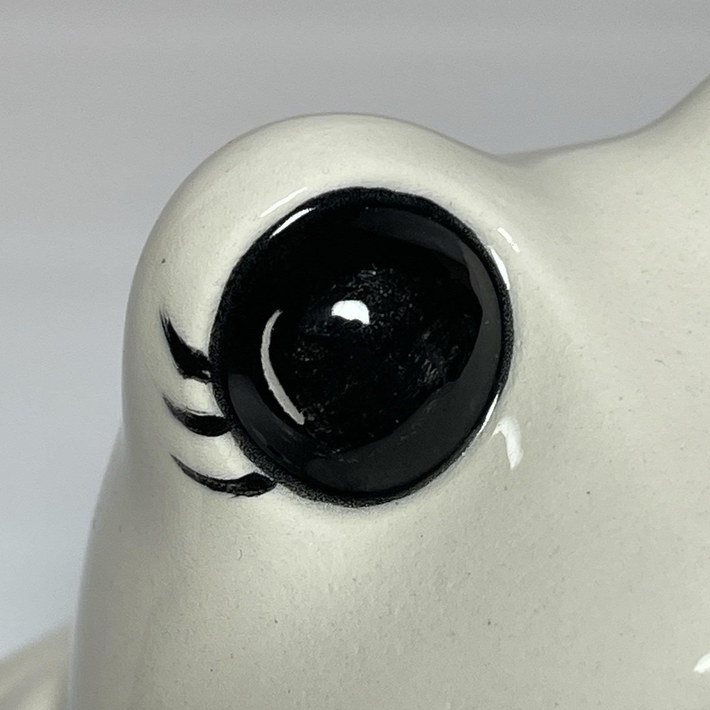 Vintage Studio Pottery Frog 1975 Pretty Eyes Pink Flowers Ceramic Sponge Holder - Picture 10 of 16